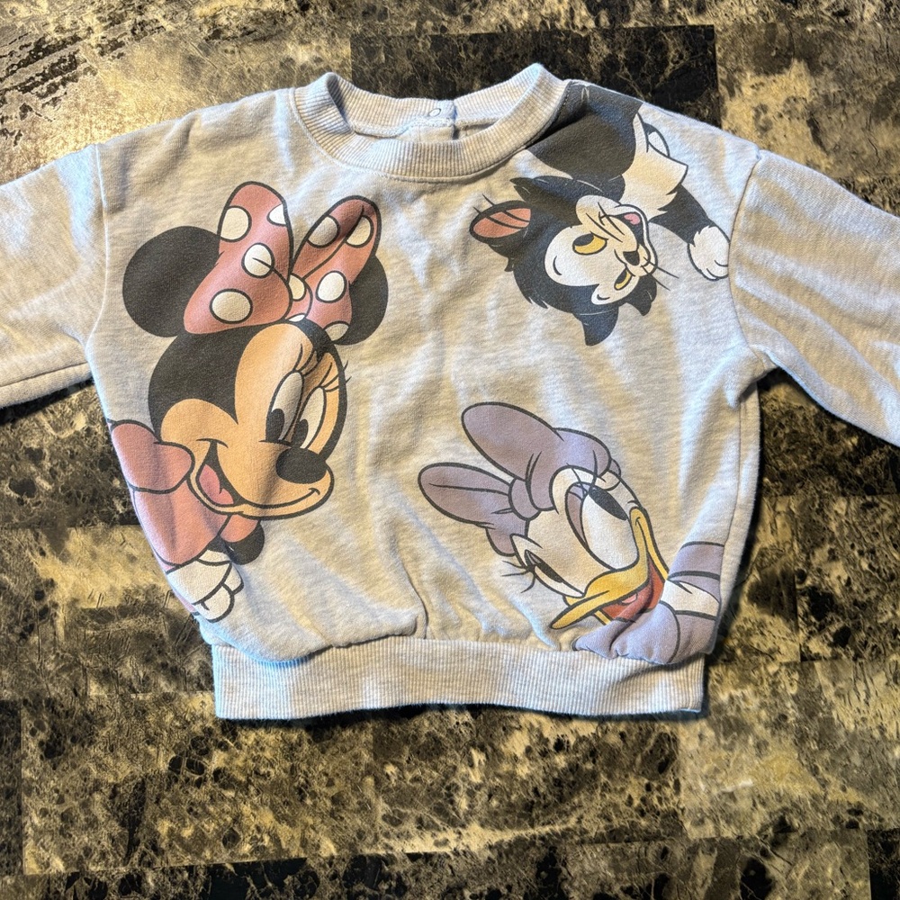 Disney Gray Sweatshirt with Minnie and Daisy